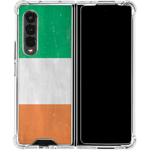 Ireland Flag Distressed Galaxy Z Fold4 5G Clear Case
